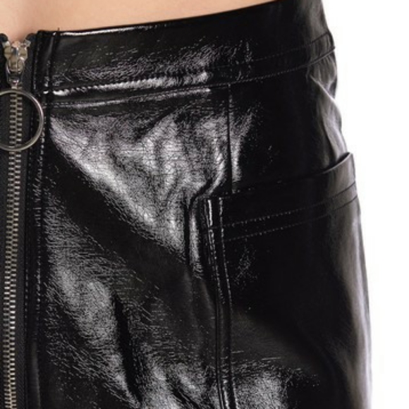 Dex faux leather zip front skirt - Picture 3 of 3